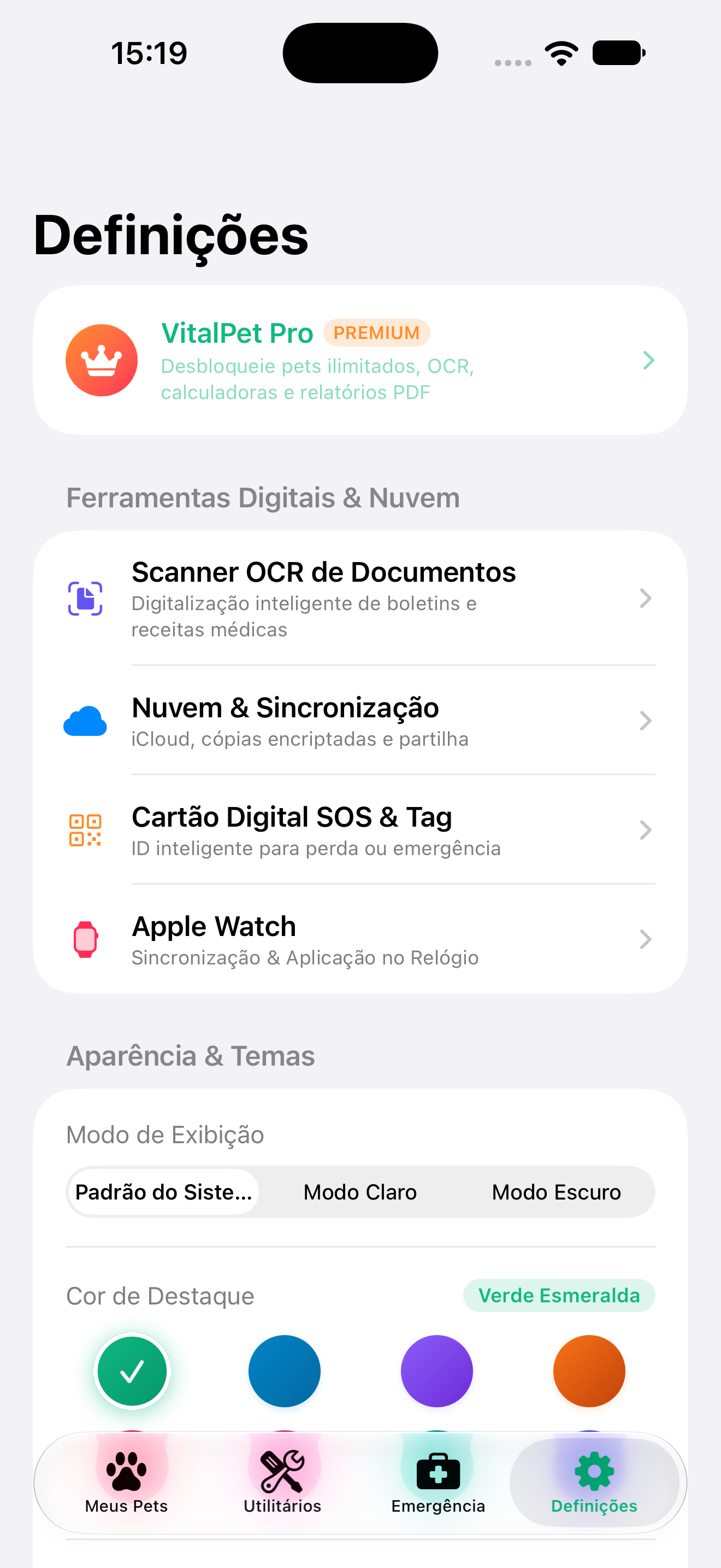 Definições e Sincronização no iPhone